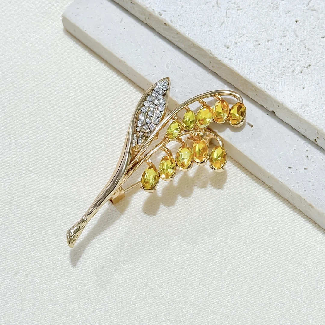 合金锆石胸针 韩国时尚金色麦穗胸针西服胸花装气质女士大衣别针