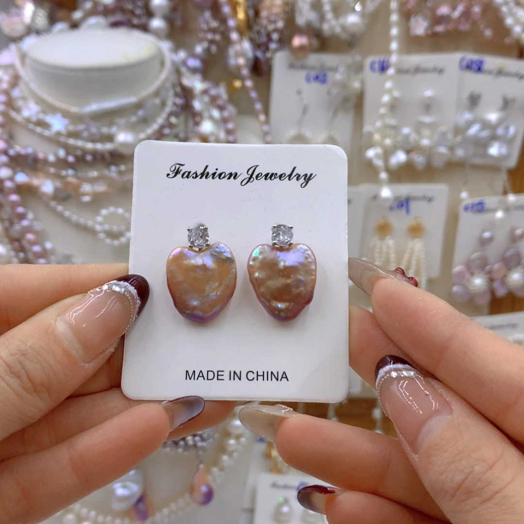 淡水珍珠耳饰银S925镶嵌