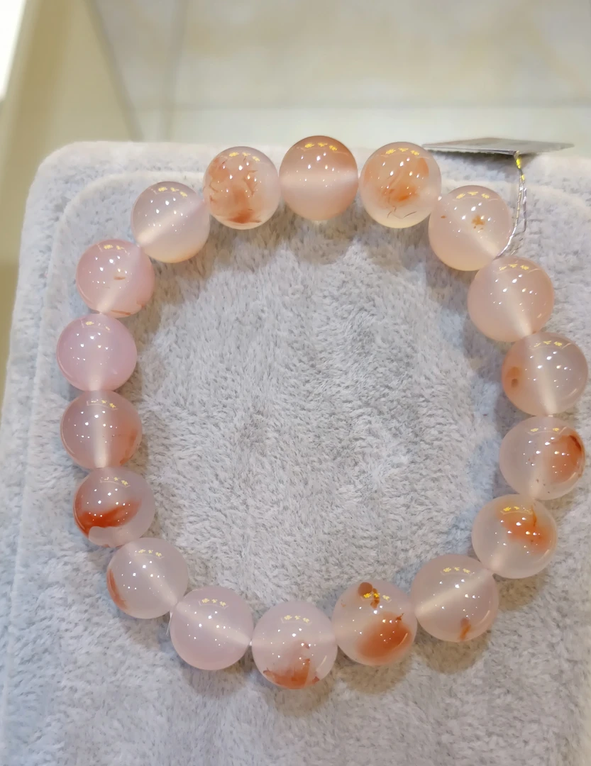 天然南红冰红手串珠径11-11.5mm时尚