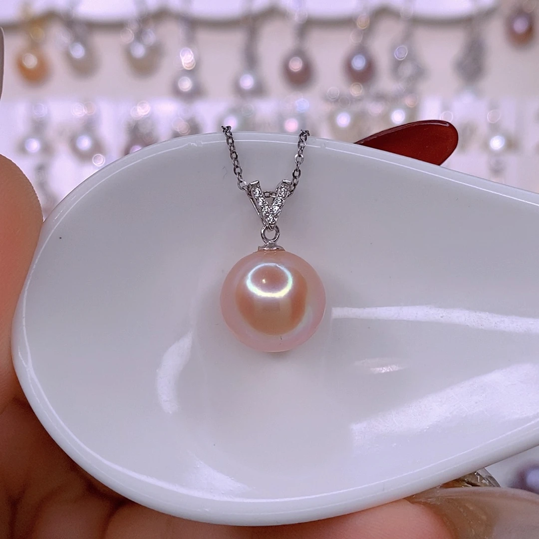 银S925镶嵌颈饰淡水珍珠