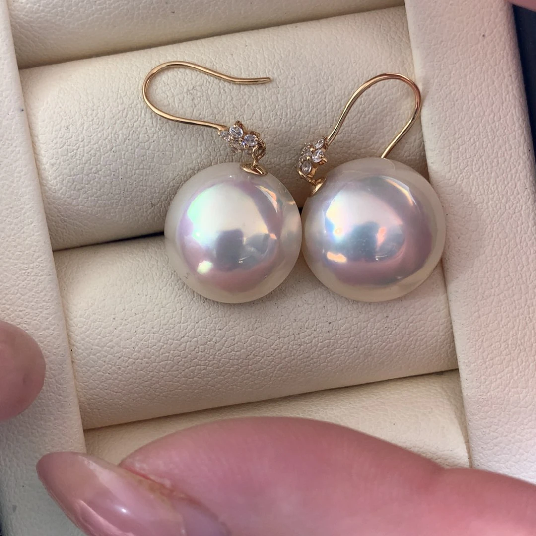 耳饰拼合珍珠（马贝珠）18K金镶嵌