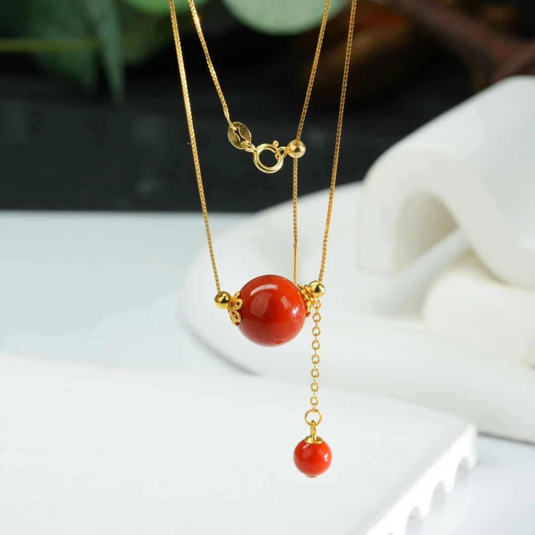 【小北好物】南红圆珠套链尺寸约12mm【多样性发一件】2QH258X33