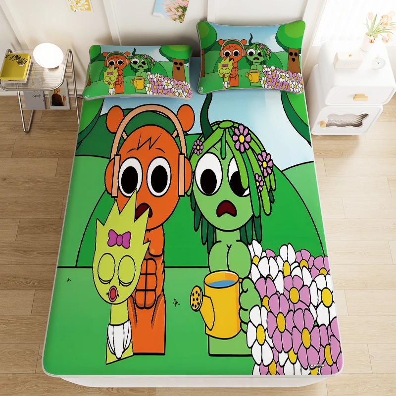 夏季节奏盒子冰丝席儿童卡通凉席女孩1.5m空调房席子小朋友公主风