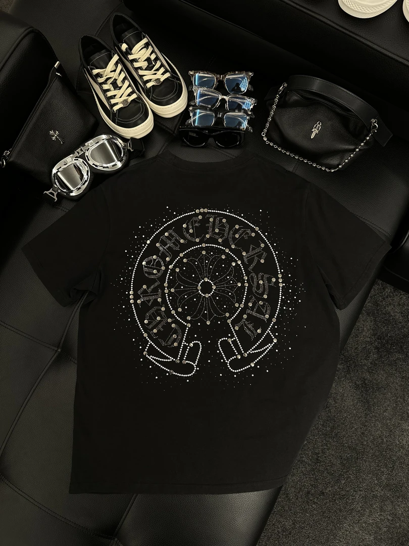 Rebornmoi【vivi老板娘】重工烫钻短袖百搭T(男女同款)DX320