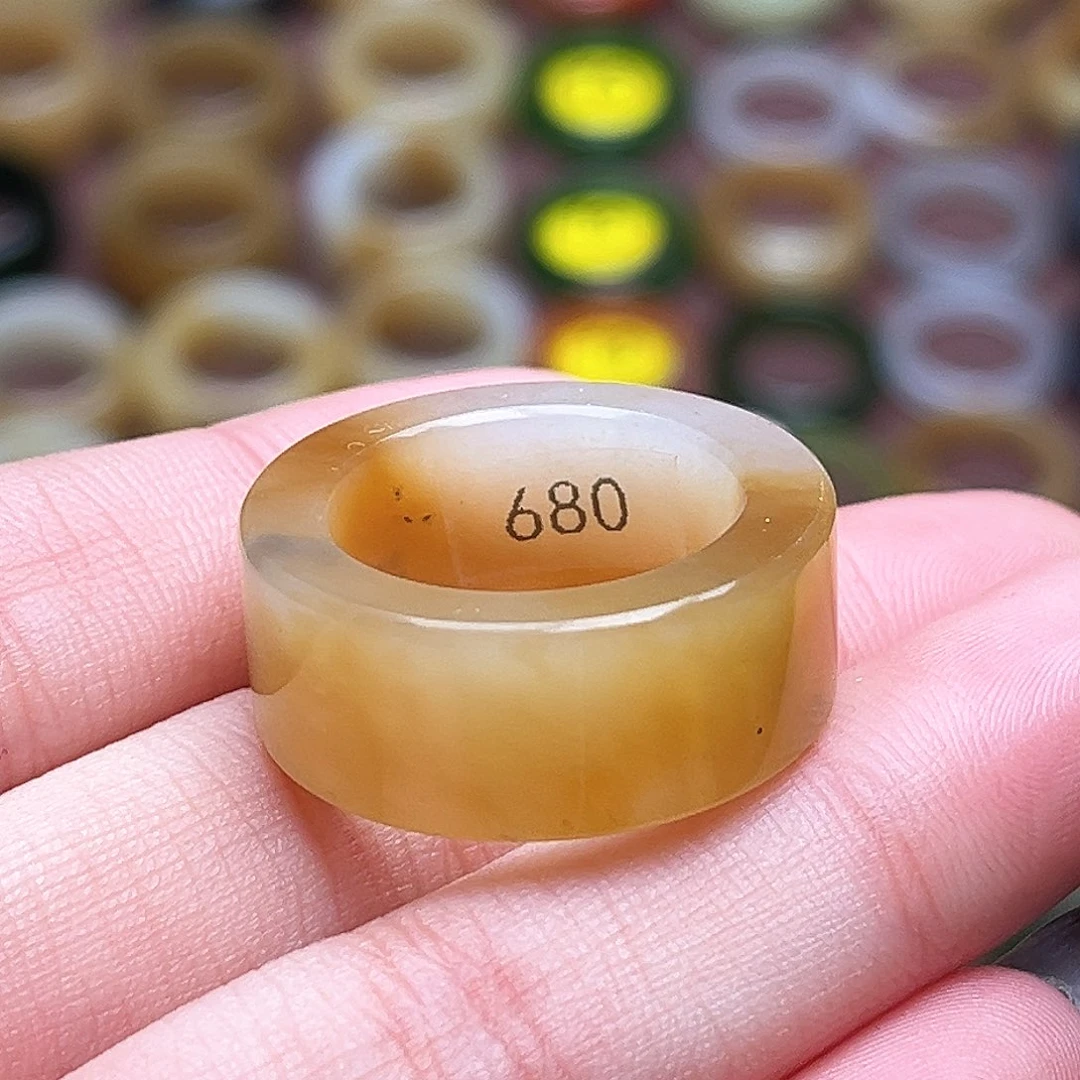 和田玉未镶嵌戒指17.9糖白直切新品