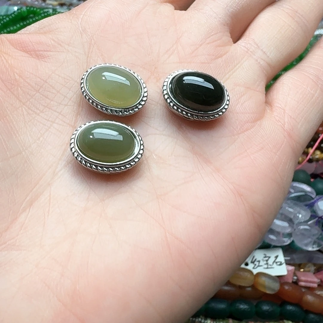 玛瑙/玉髓合金珠宝半成品一个13x18m和田玉魔盒