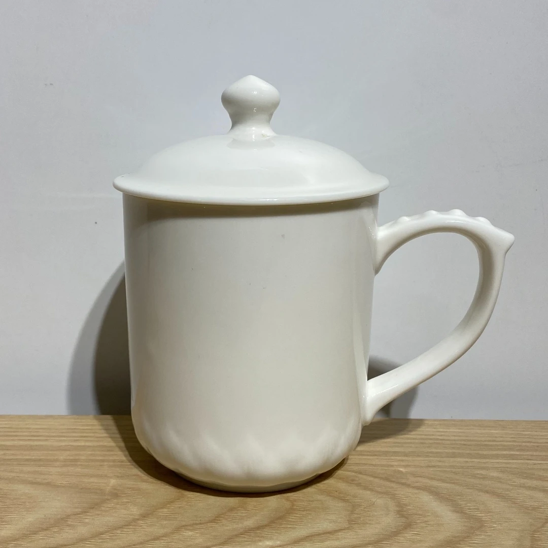 羊脂玉瓷莲台底座办公杯水杯