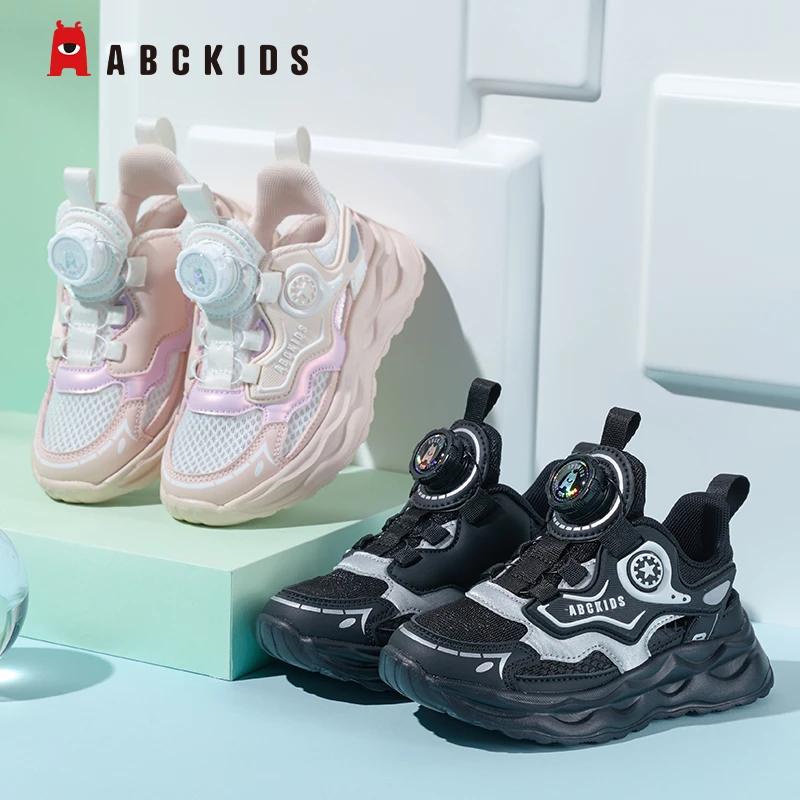 Abckids童鞋春季新款网面透气运动鞋男童女童潮流百搭开学季跑鞋