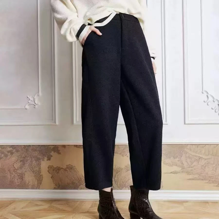 秋冬毛呢新款女裤