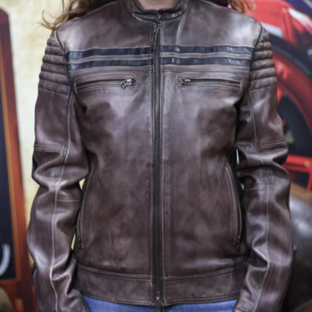 特价羊皮立领机车春秋款刺绣机车摩托车皮衣男士两个色时尚百搭