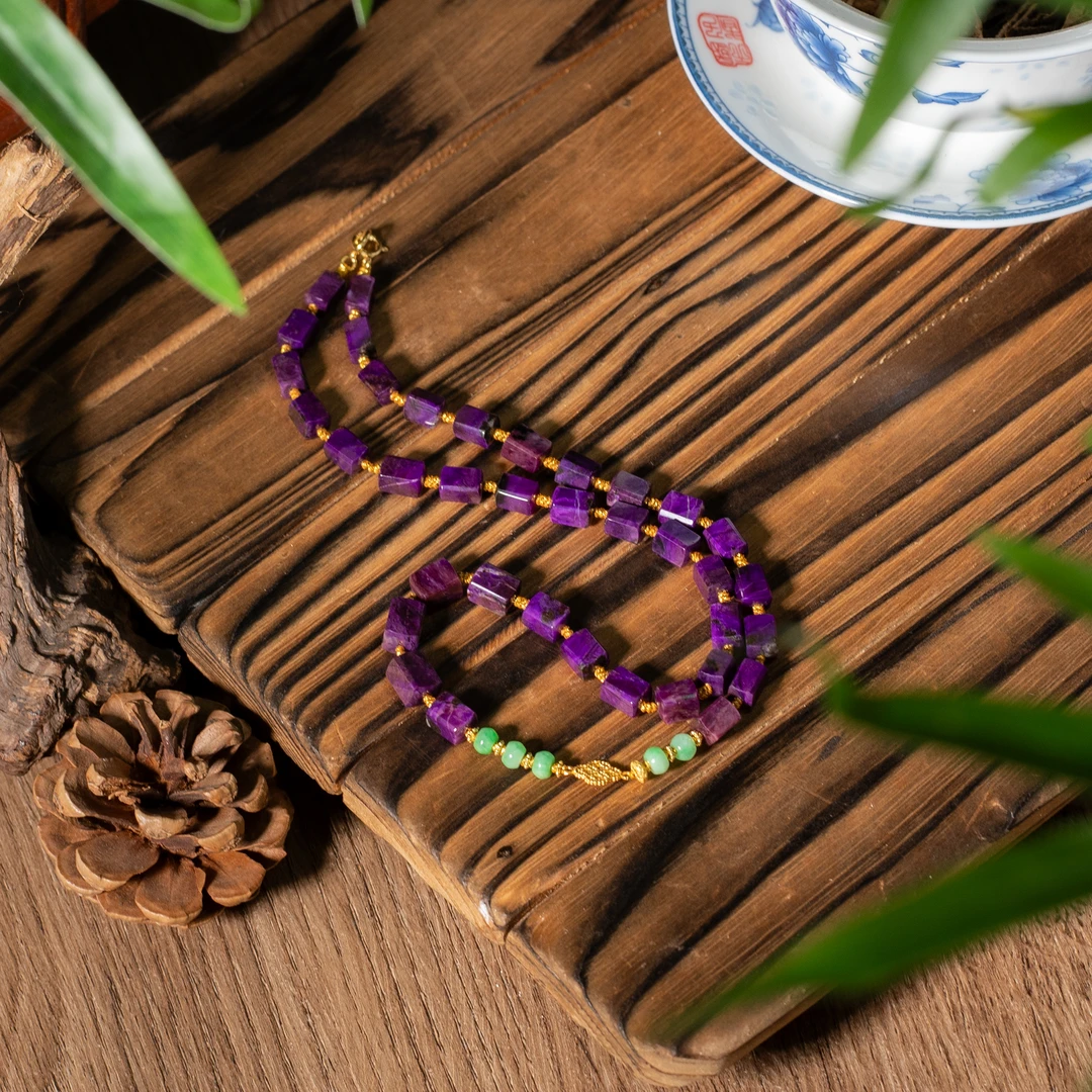 世间臻宝-春雨绵丨18K帝王紫舒俱来锁骨链/40cm/多样性发/P4812/7