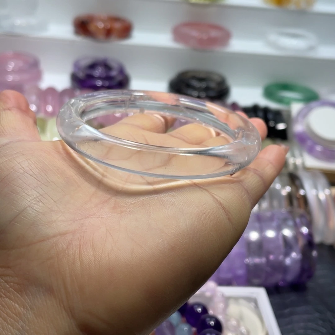 水晶手镯62圈口30号未镶嵌