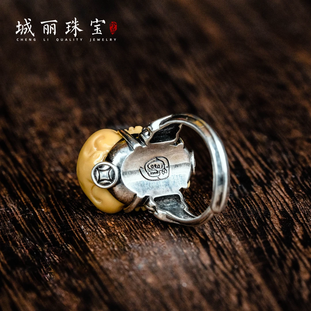 非金属皮质戒指 金福龙玉貔貅戒指/个FL-2395