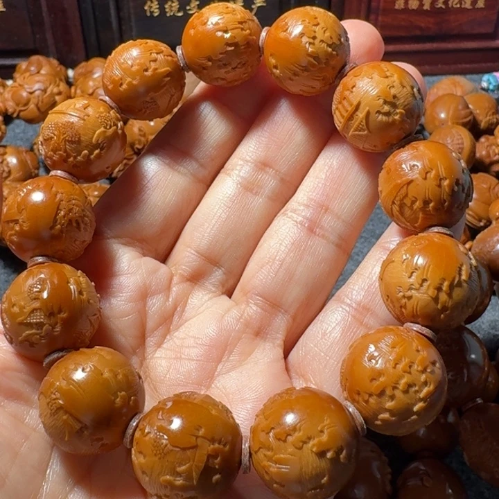 无***陷手串/手链橄榄核正圆风景