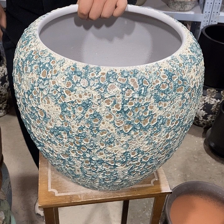 花盆紫砂口26高度36青花瓷……