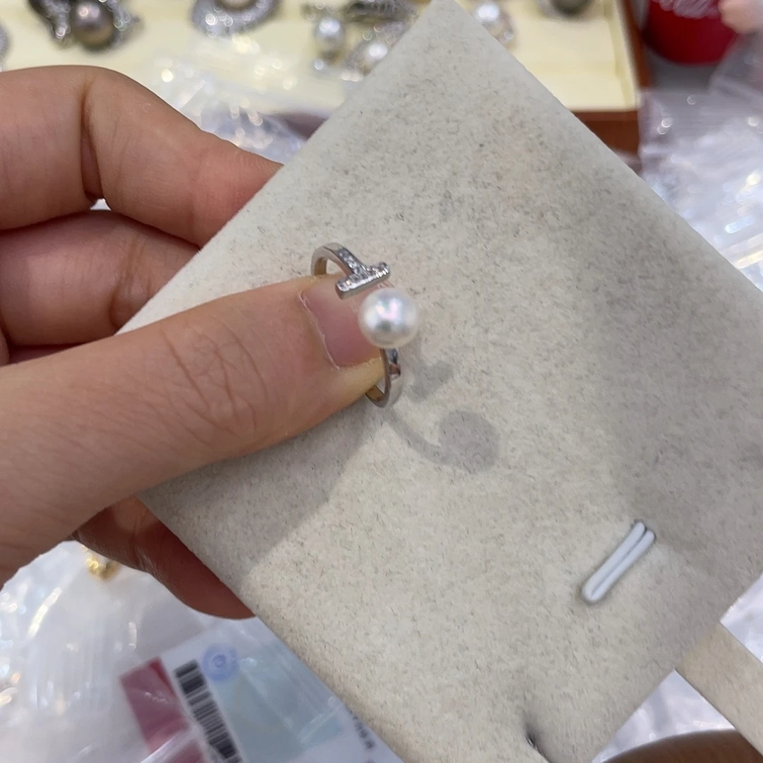 银S925镶嵌戒指海水珍珠