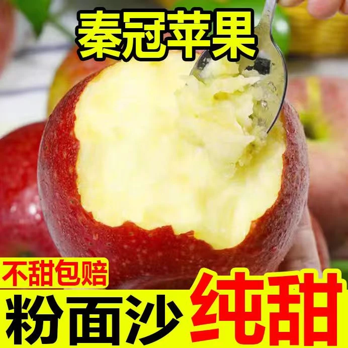 甜1陕西高原红秦冠苹果老人宝宝辅食新鲜水果粉面沙甜老树苹果