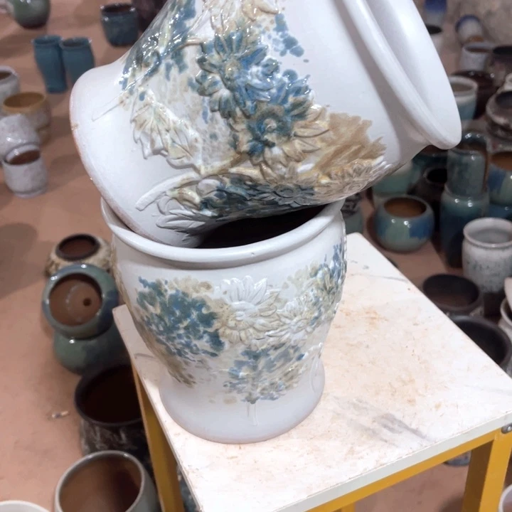 紫砂花盆口径19高度21两只正品