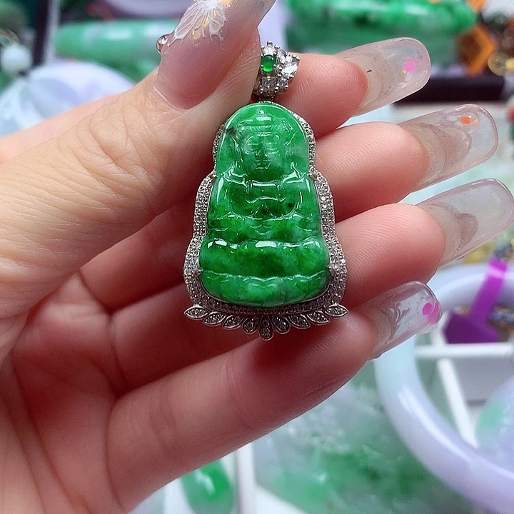 颈饰银S925镶嵌翡翠翡翠