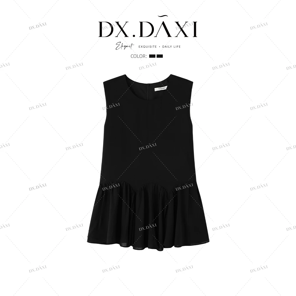 DX.DAXI【自然黄昏】夏日奥黛丽·垂坠肌理上衣