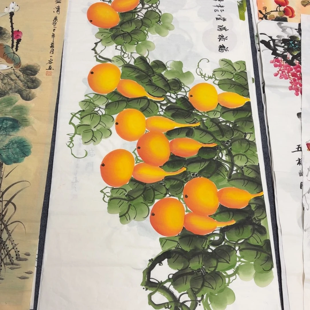 国画140×70手绘画画画画