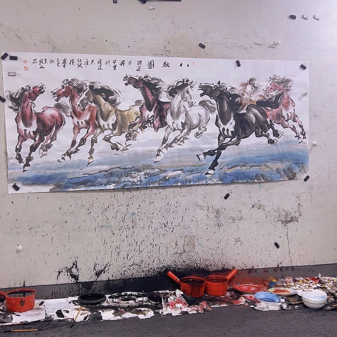 花***汗国画三尺240cmx100cmcm
