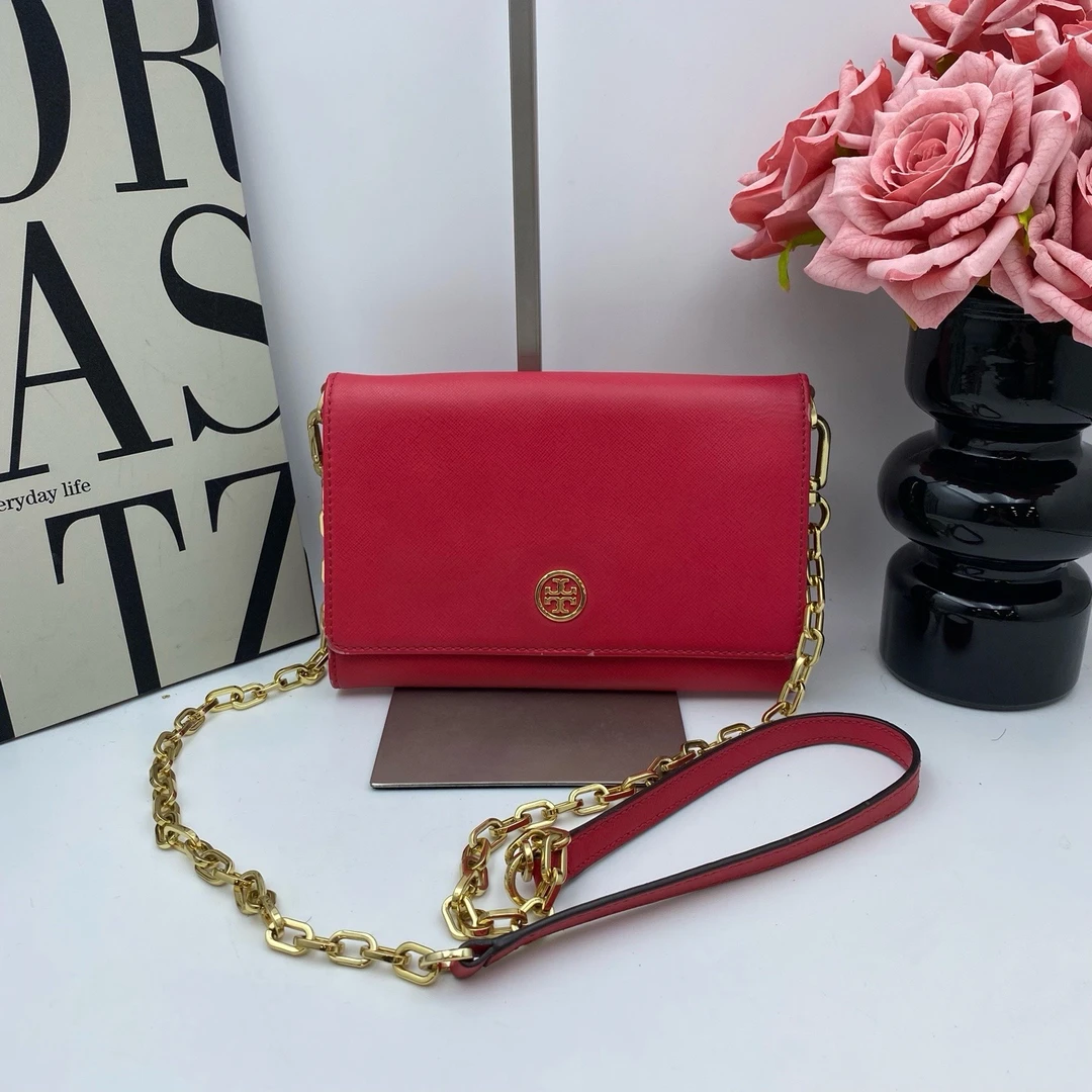 95新 TORY BURCH/汤丽柏琦 汤丽柏琦 TB 17546 单肩斜挎包红色