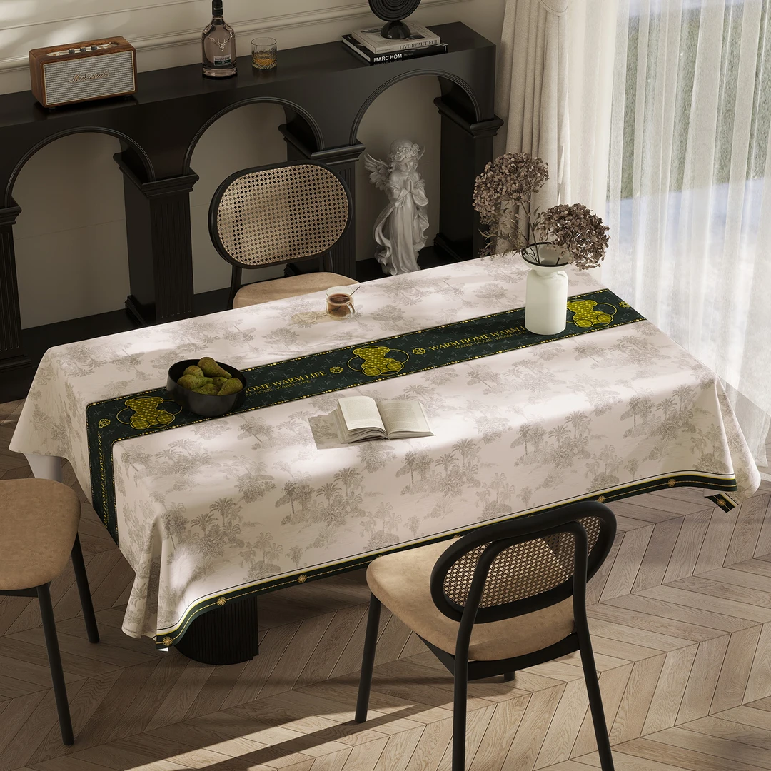 本知复古轻奢高级感防水防油免洗桌布长方形新款餐桌布茶几台布