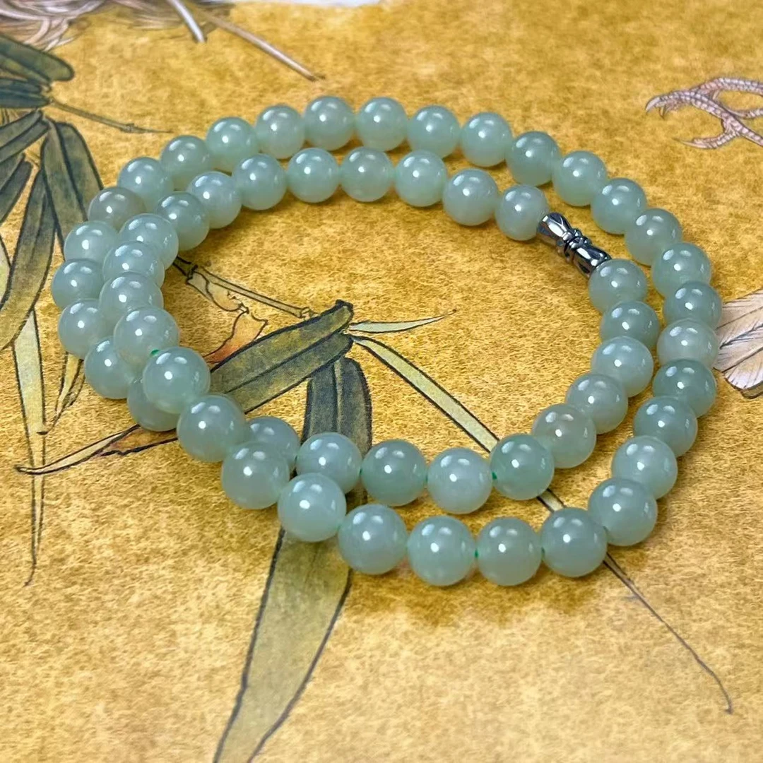 z006630和田玉且末项链