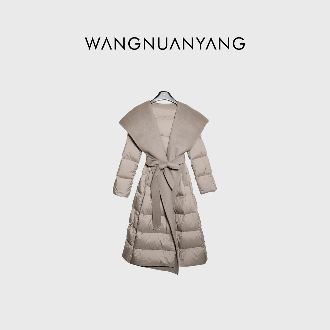 【WNY STUDIO】顶楼财阀大女主羊毛双面呢拼接羽绒服9010