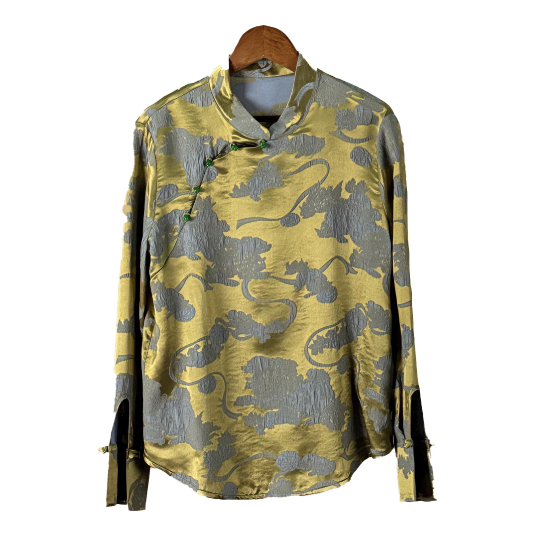 真丝国风冠乐绉气质上衣｜100%桑蚕丝时尚打底中式