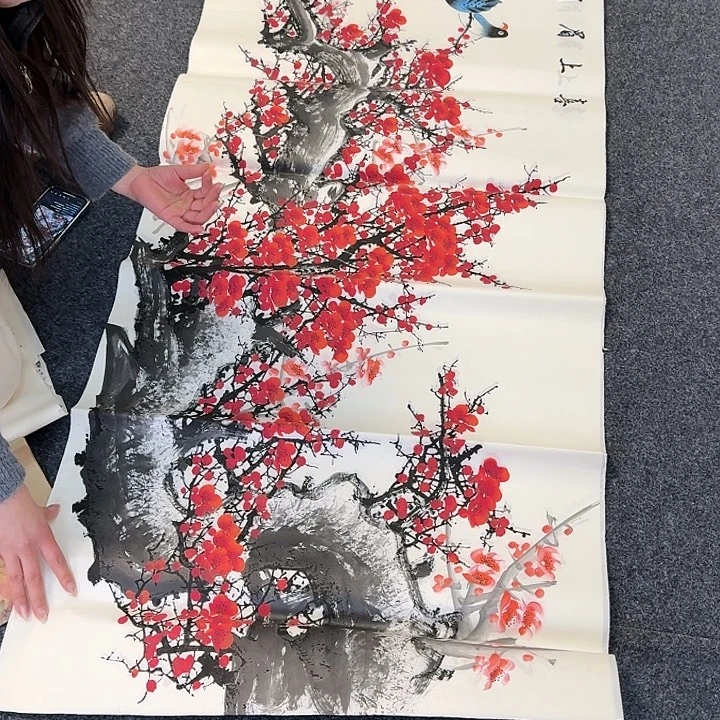 纯手绘国画作品好看小六尺