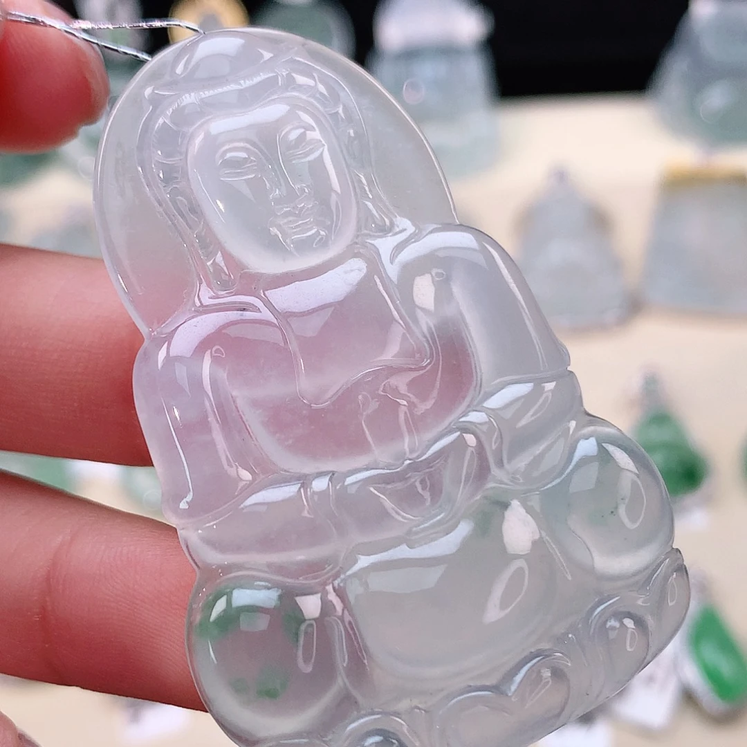 翡翠未镶嵌颈饰观音
