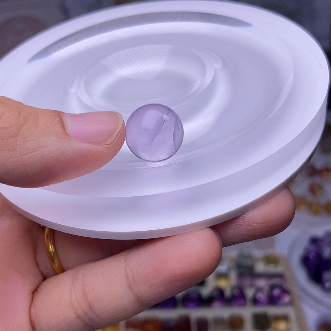 蓝***镑水晶手串未镶嵌定制打孔不退换