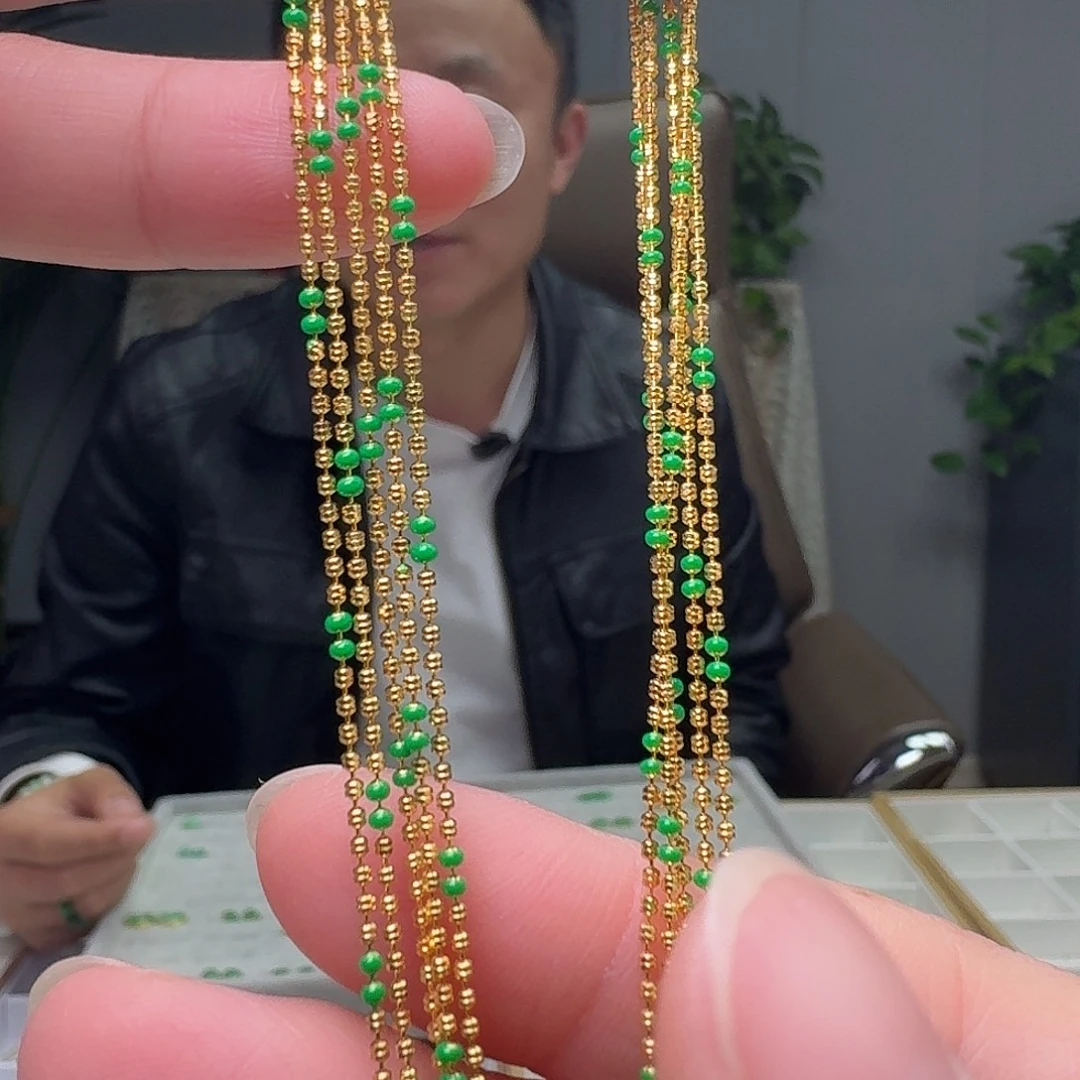 翡翠未镶嵌项链银链子