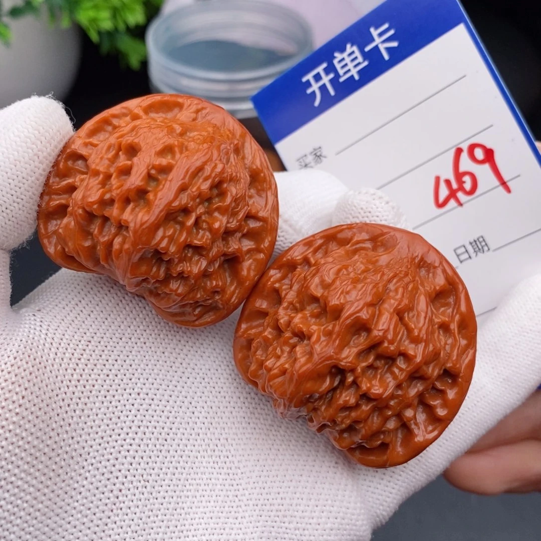 文玩核桃把件43红十字469