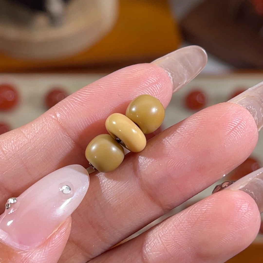 玛瑙/玉髓未镶嵌老型对珠 6.9mm 不换退