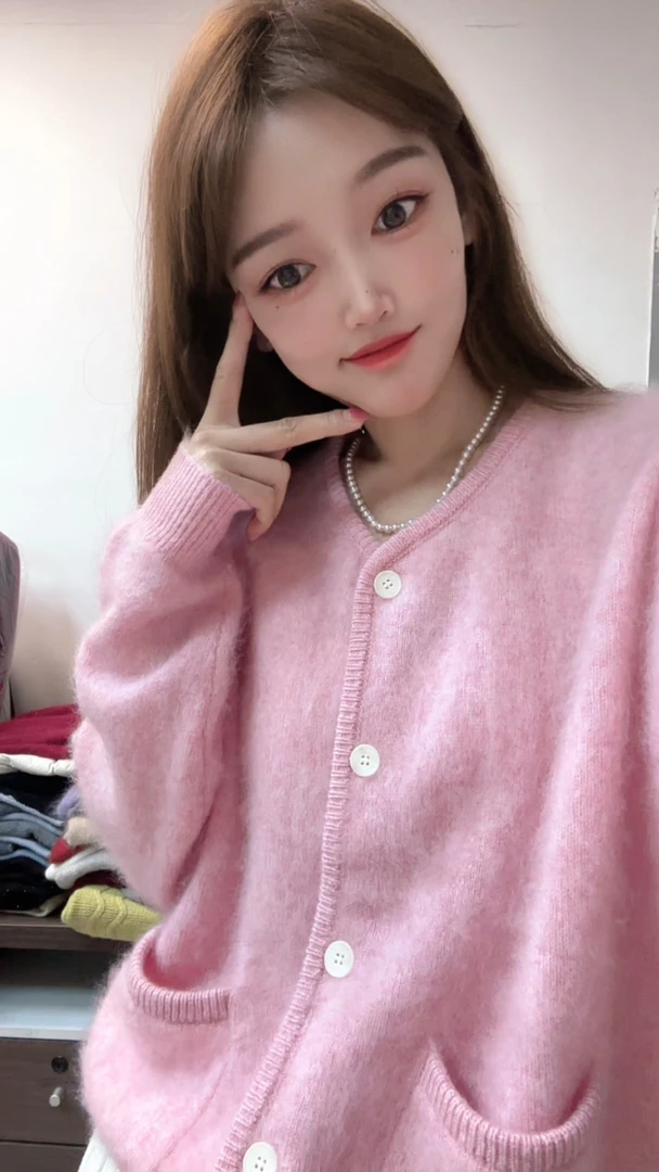 【西西家】V领小香风拉绒开衫减龄百搭【不可机洗】