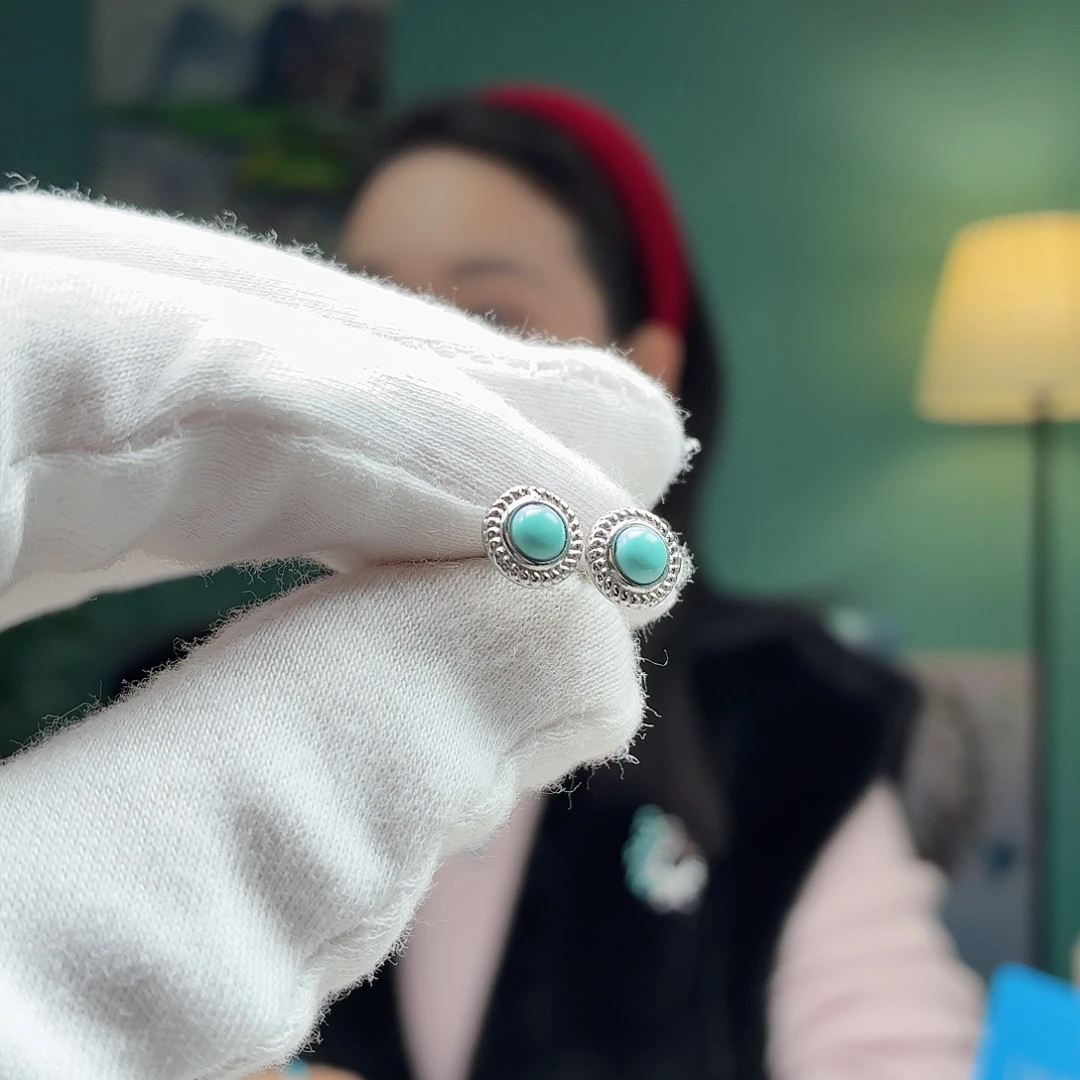 绿松石银S925镶嵌颈饰