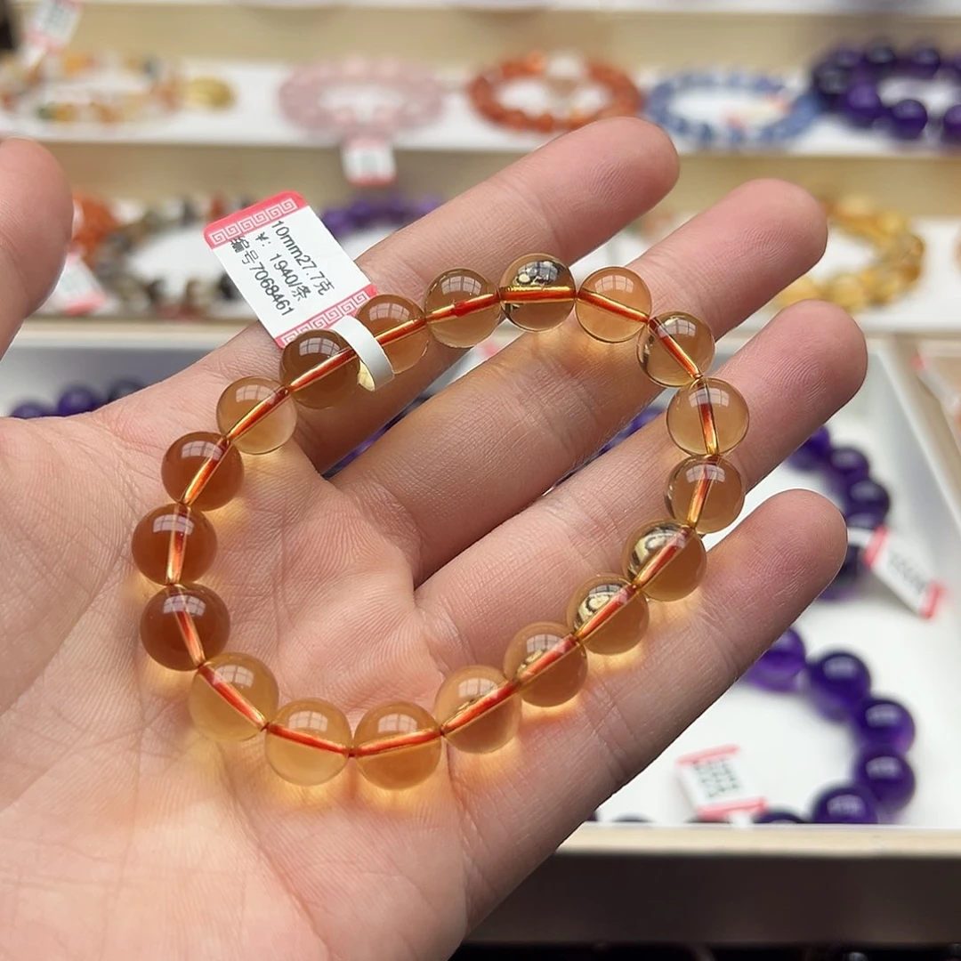 未镶嵌手串黄晶小**姐天然黄水10