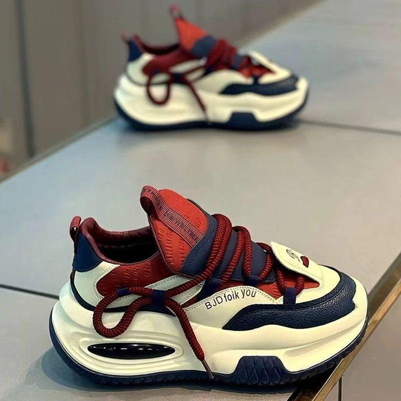 欧伦啄木鸟EUROTUCANO男鞋新款厚底增高休闲老爹鞋防滑跑步运动鞋