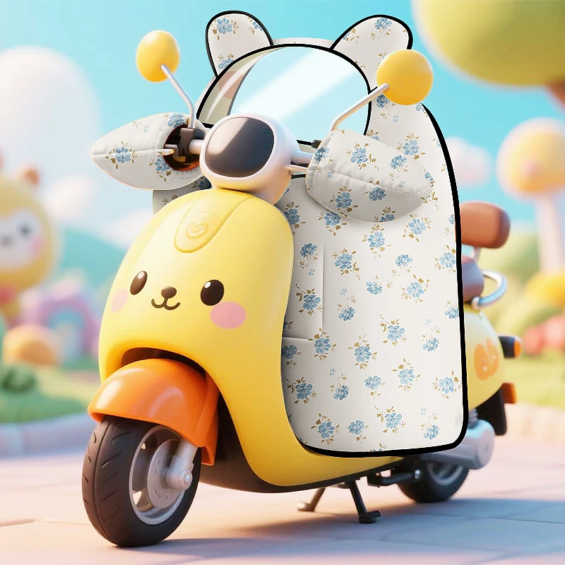 亲子款分体电动车挡风被冬季加绒加厚电瓶防风防寒防水罩四季通用