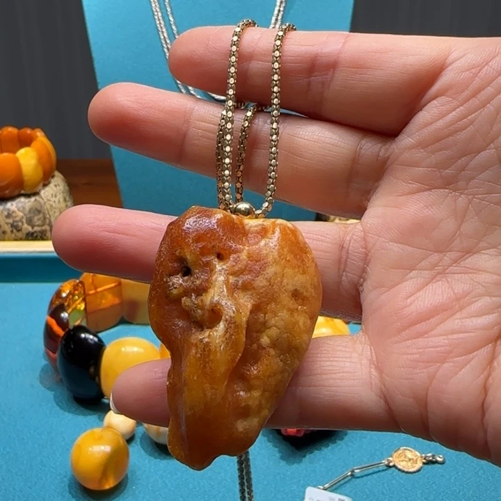 琥珀未镶嵌颈饰波兰设计款琥珀蜜蜡