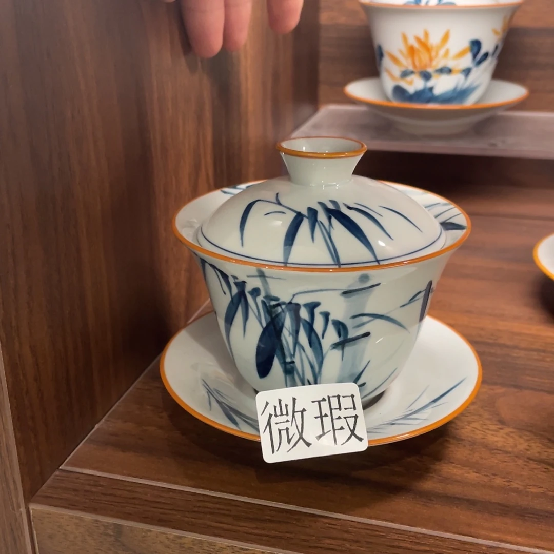 有瑕釉下彩纯手绘