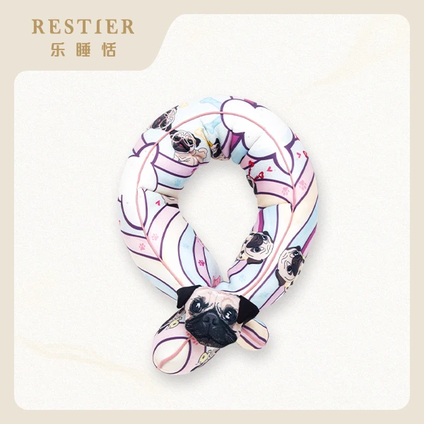 Restier 1.0乐睡恬八哥犬乳胶围脖枕U型枕护颈泰国出时尚RT06598