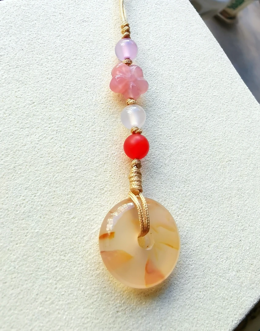 天然玛瑙玉髓中式国风纯手工龙纹玛瑙手机链