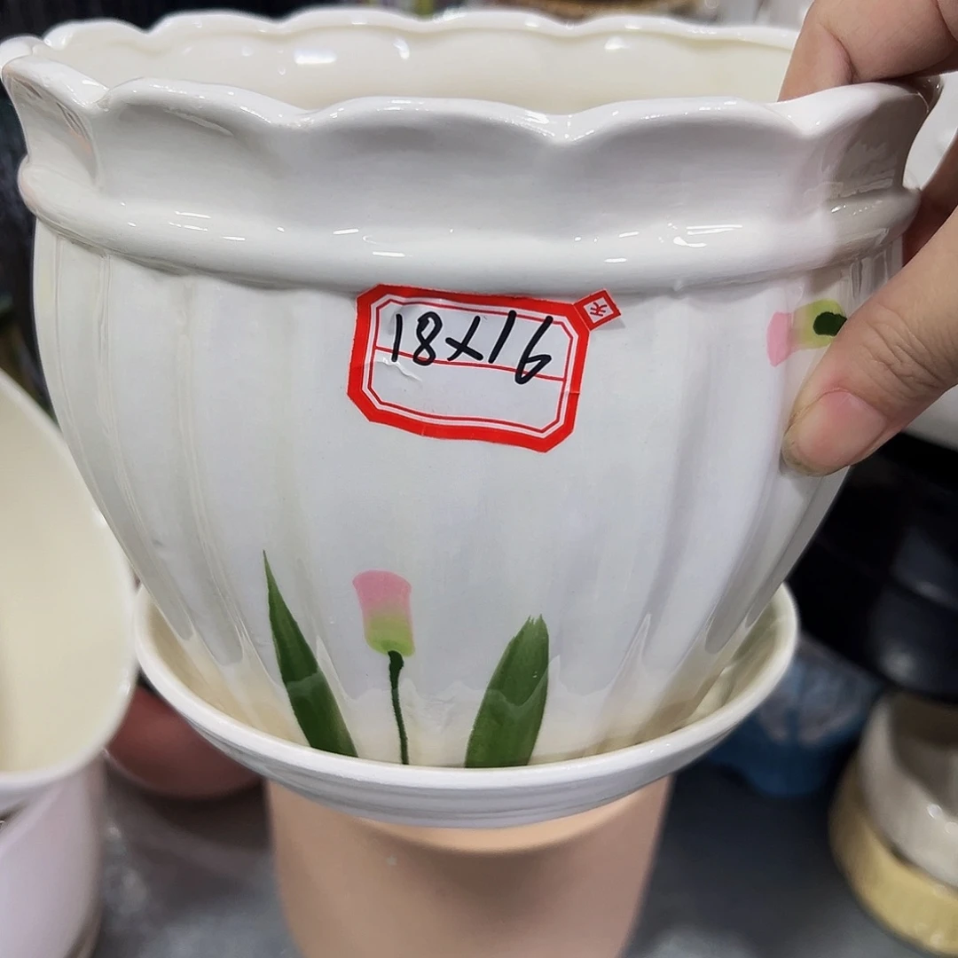 外贸尾单陶瓷花盆凑10米包邮