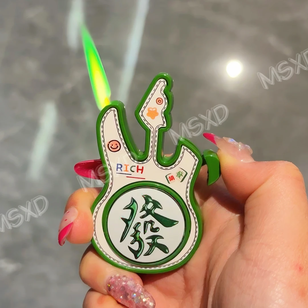 旋转解压卡通吉他打火机创意趣味防风粉红色火焰礼物炫酷ins网红