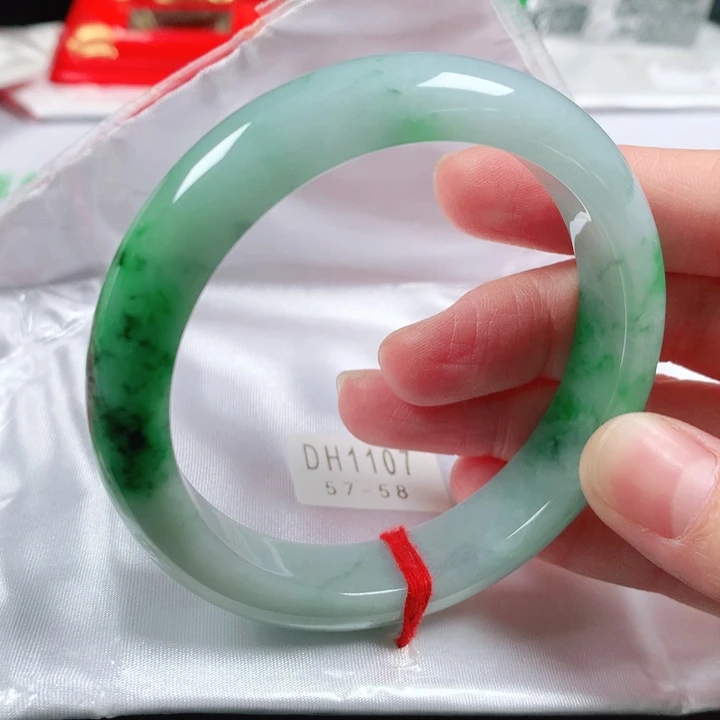 未镶嵌手镯翡翠缅甸天然A货翡翠手镯DH1107圈口58