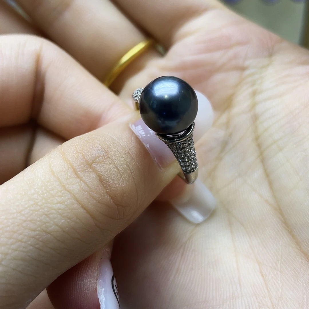 海水珍珠戒指银S925镶嵌